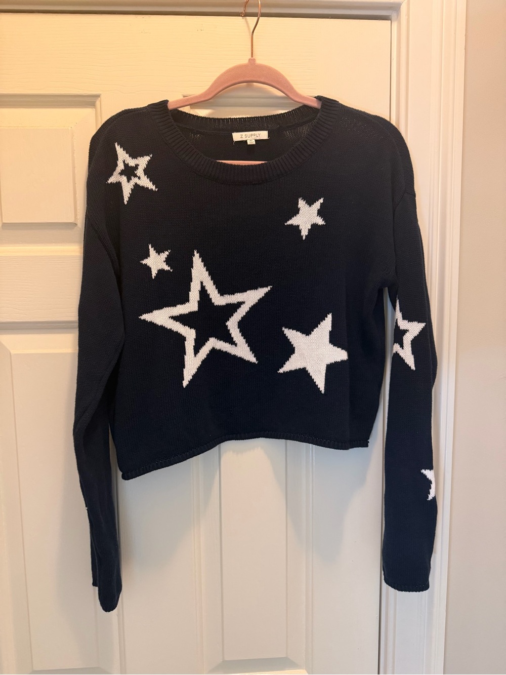 Z Supply Women's Navy Star Crewneck Sweater